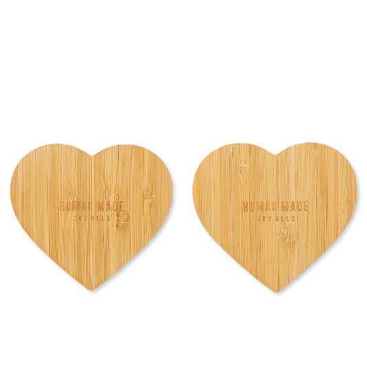 Heart Bamboo Coaster 2 Piece Set - Beige