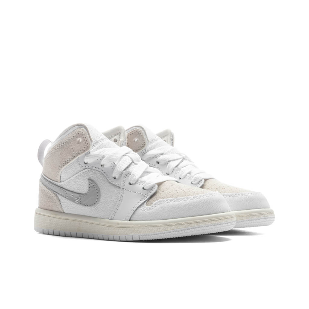 Jordan 1 Mid SE Craft (PS) - White/Light Orewood Brown/Tech Grey