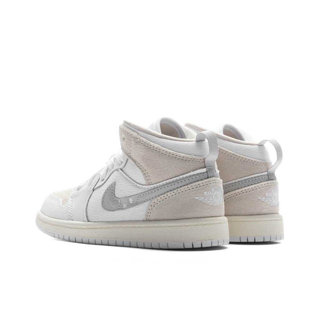 Jordan 1 Mid SE Craft (PS) - White/Light Orewood Brown/Tech Grey