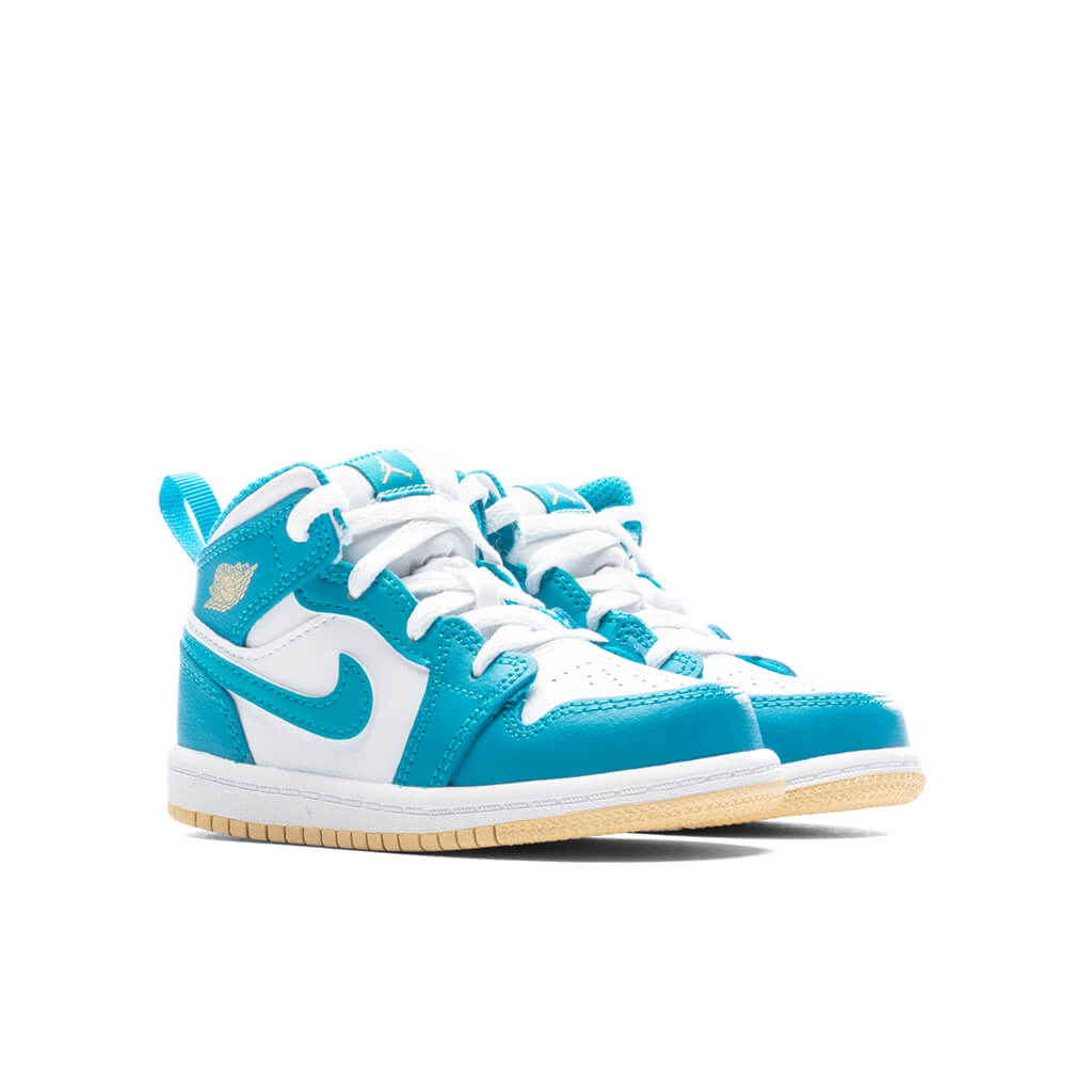 Jordan 1 Mid (TD) - Aquatone/Celestial Gold/White