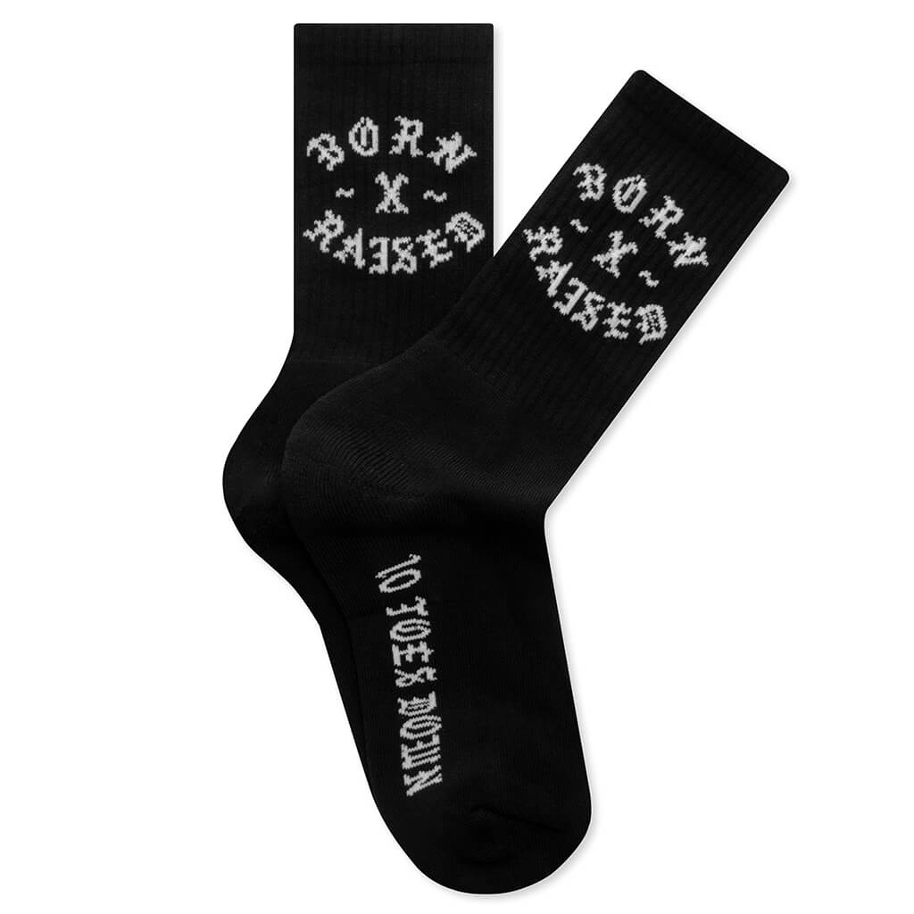 10 Toes Down Rocker Socks - Black