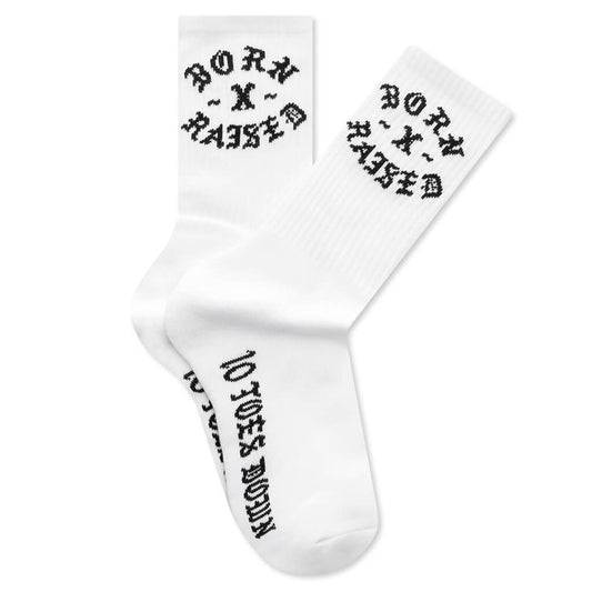 10 Toes Down Rocker Socks - White