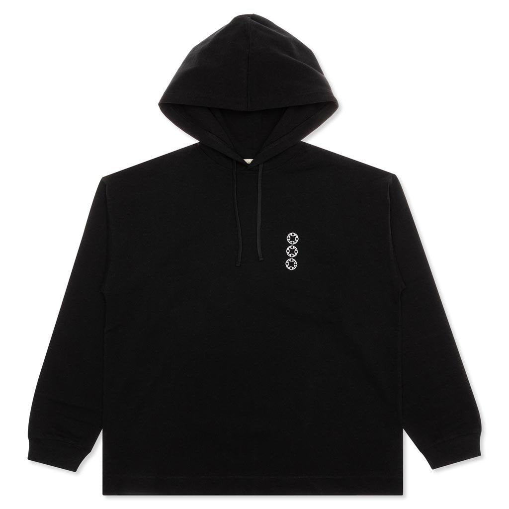 1017 9SM Hooded w/ Screen Prints Tee - Black