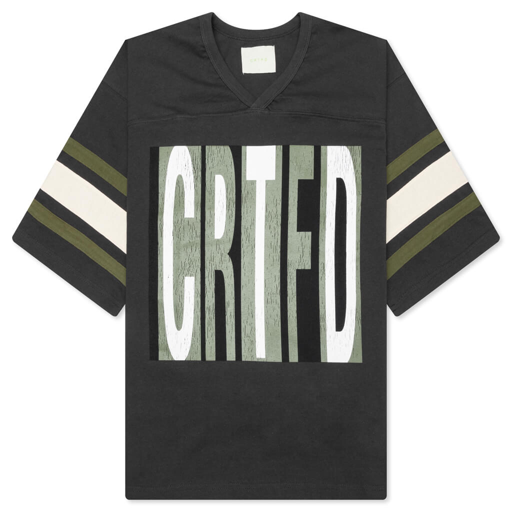 11:11 Football Top - Vintage Black