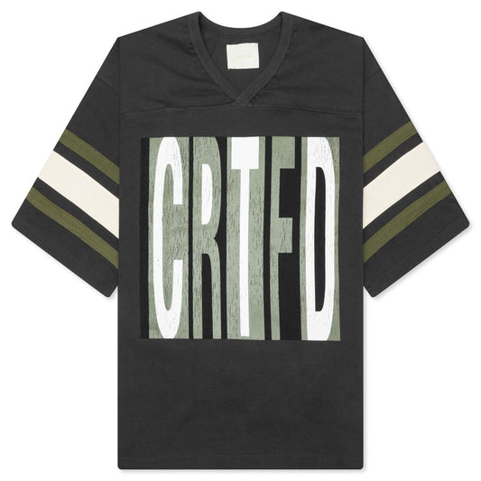 11:11 Football Top - Vintage Black