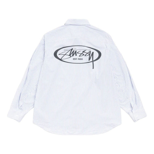 Stussy Standard Logo Shirt 'Blue Stripe' 1110387-BLUE