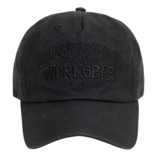 Stussy Mid-Depth Workgear Waxed Snapback Cap 'Black' 1311206-BLAC