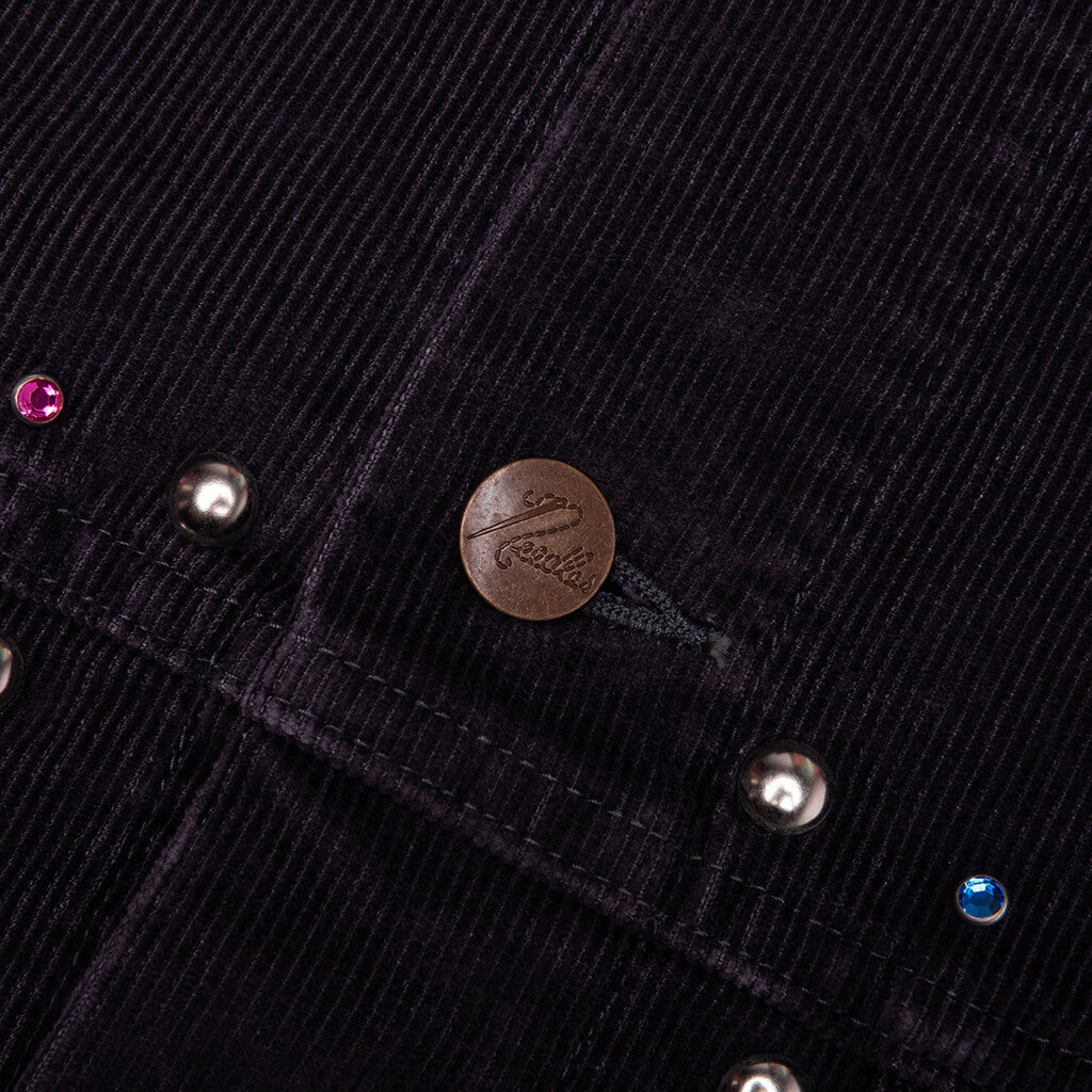 14W Corduroy Studded Jean Jacket - Black