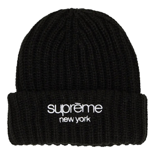 Supreme Classic Logo Chunky Ribbed Beanie 'Black' FW24BN65-BLACK