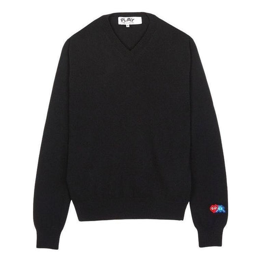 COMME des GARCONS PLAY FW25 x Invader Double Pixel Heart Knitwear 'Black' AZ-N086-051-1