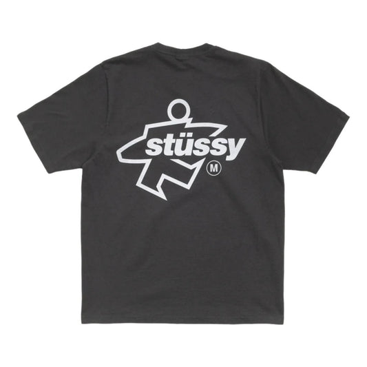 Stussy Surf Size T-Shirt Pigment Dyed 'Faded Black' 1905180-FADE