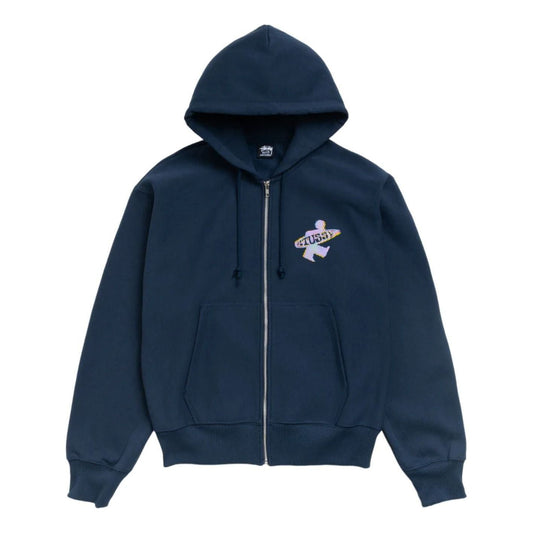 Stussy Dot Surf Puff Print Zip Hoodie 'Navy' 1975195-NAVY