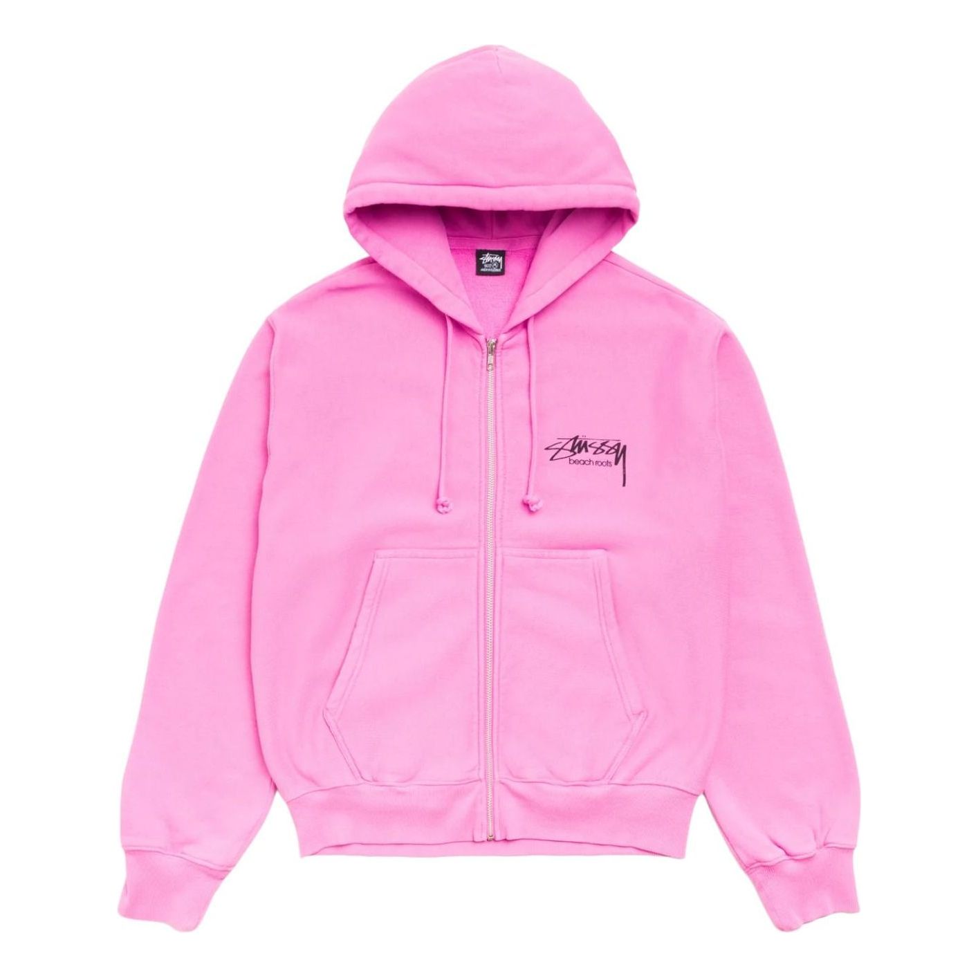 Stussy Beach Roots Zip Hoodie Garment Dyed 'Pink' 1975198-PINK