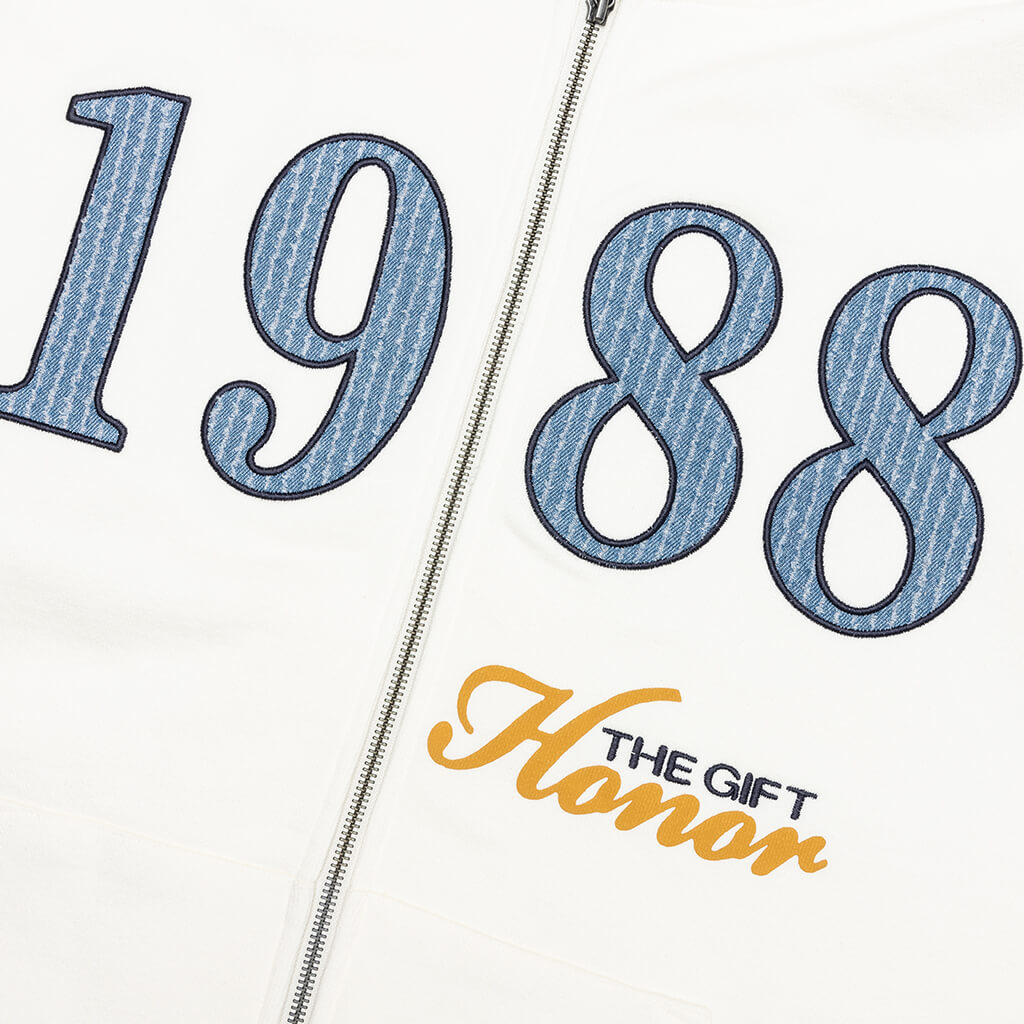 1988 Full Zip Hoodie - White