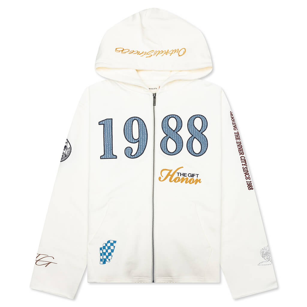 1988 Full Zip Hoodie - White