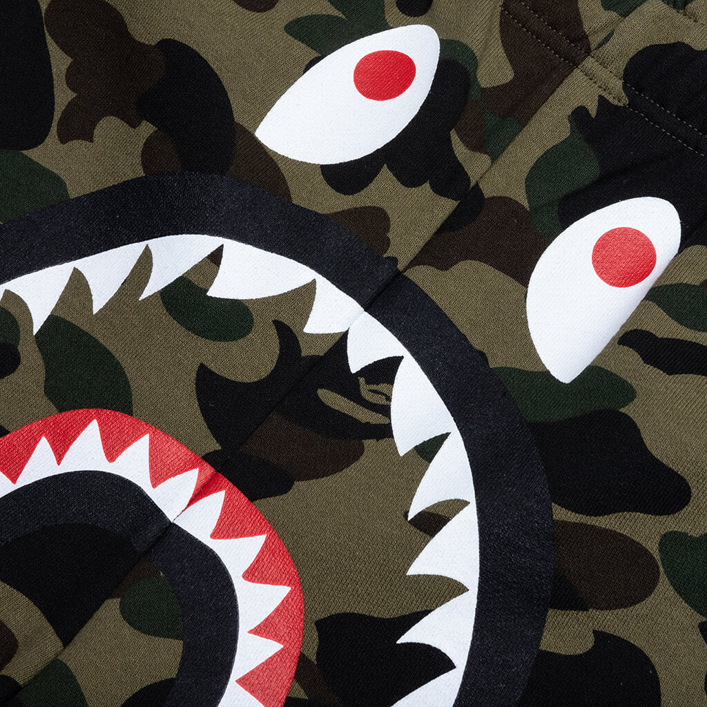 1ST Camo Shark Regular Fit Sweat Shorts - Green