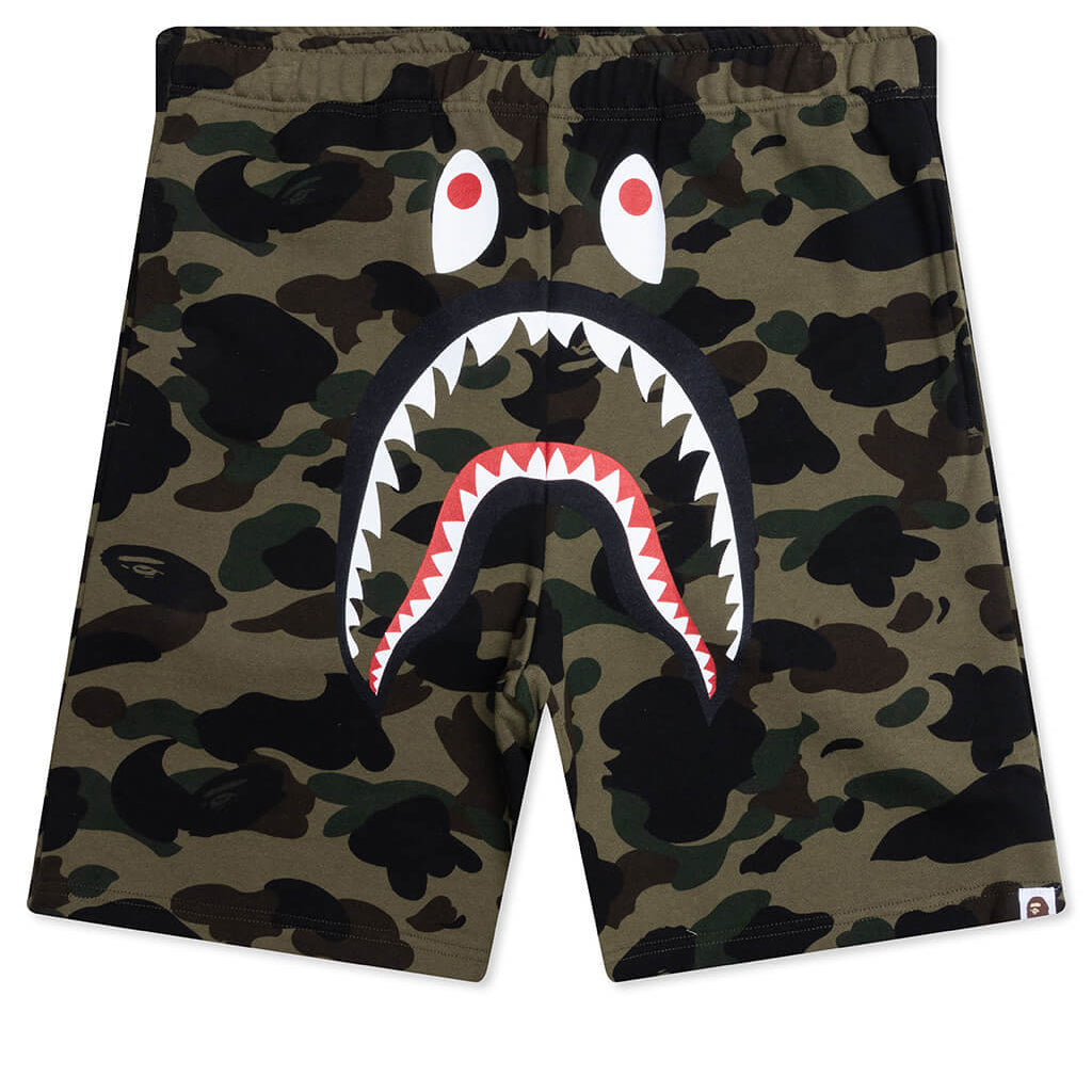 1ST Camo Shark Regular Fit Sweat Shorts - Green