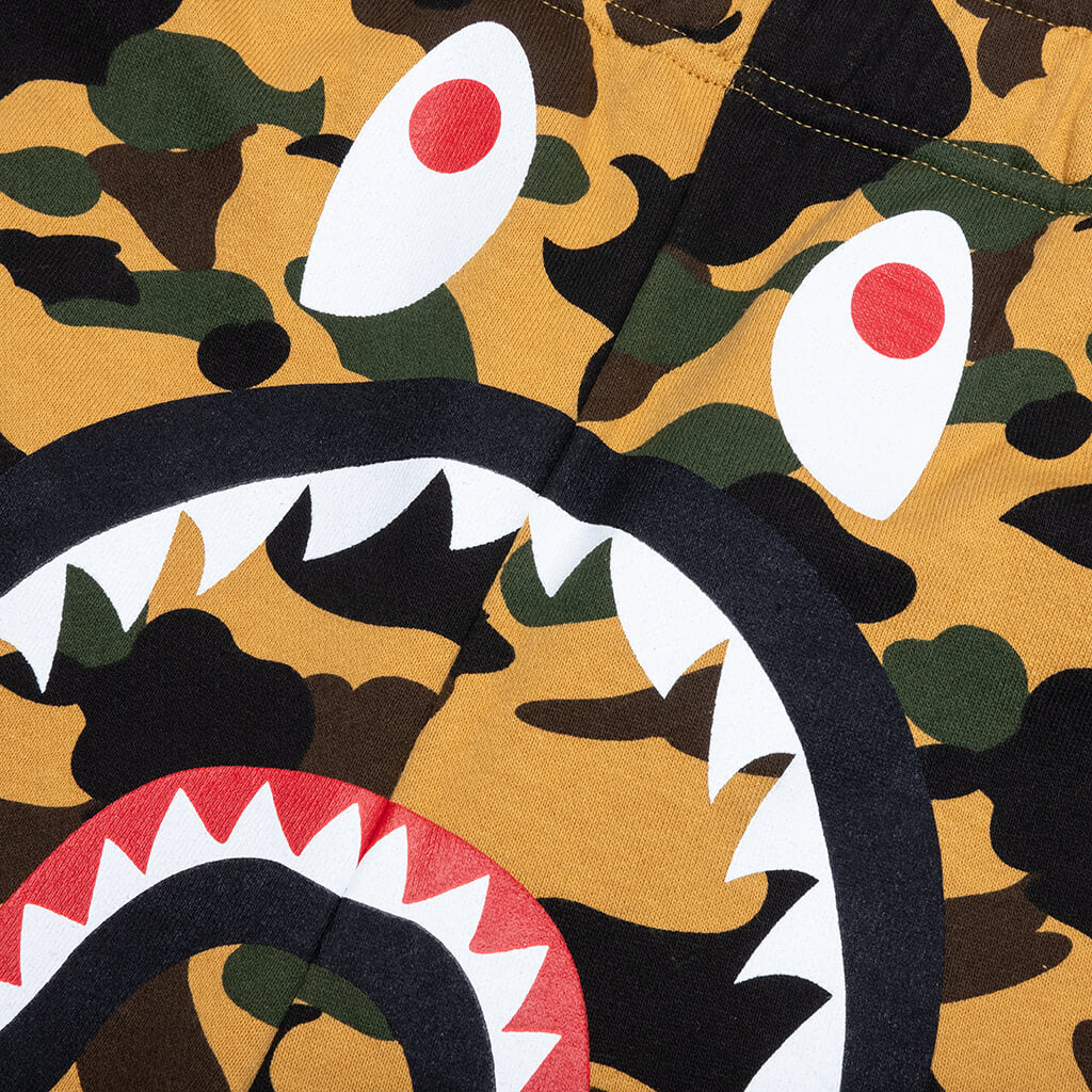 1st Camo Shark Regular Fit Sweat Shorts - Yellow