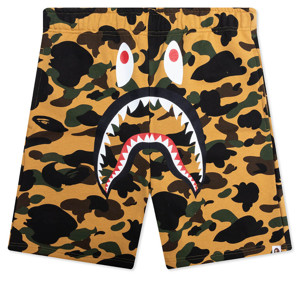 1st Camo Shark Regular Fit Sweat Shorts - Yellow