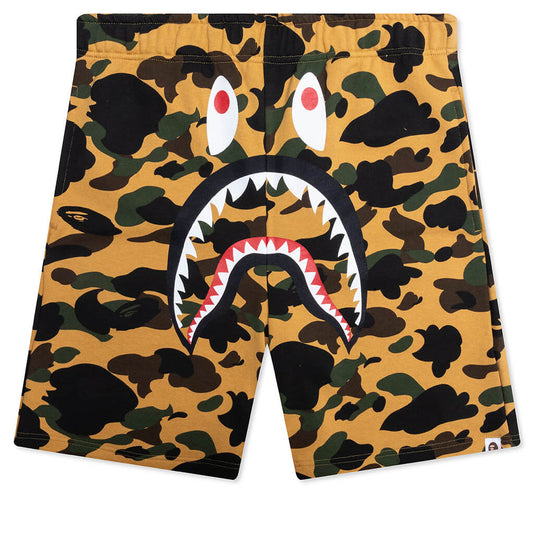 1st Camo Shark Regular Fit Sweat Shorts - Yellow
