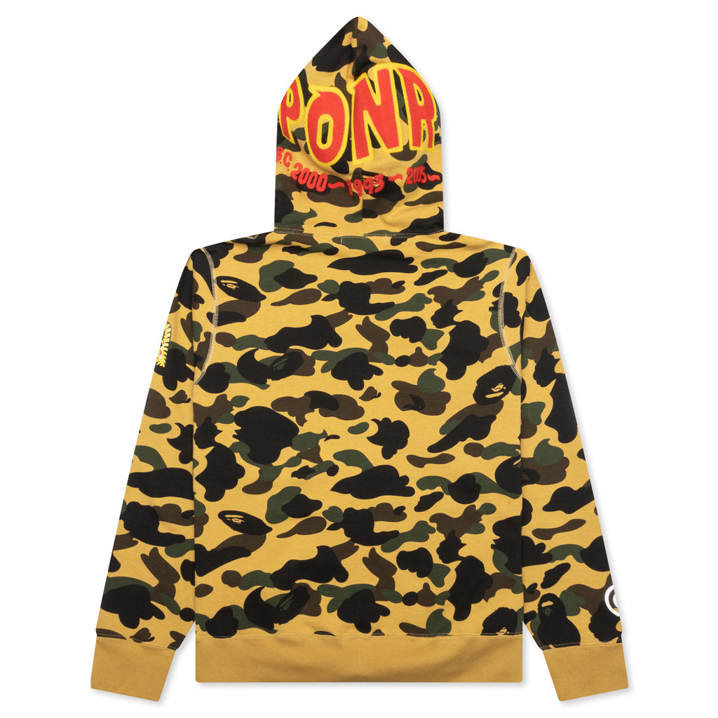 1st Camo 2nd Shark Full Zip Hoodie - Yellow