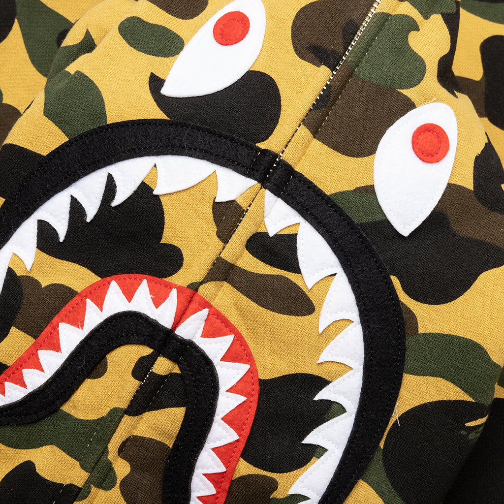 1st Camo 2nd Shark Full Zip Hoodie - Yellow