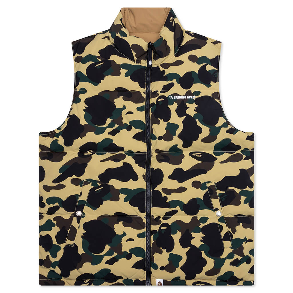 1st Camo Reversible Down Vest - Yellow