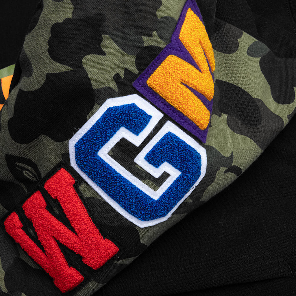 1st Camo Swarovski Shark Full Zip Hoodie - Black