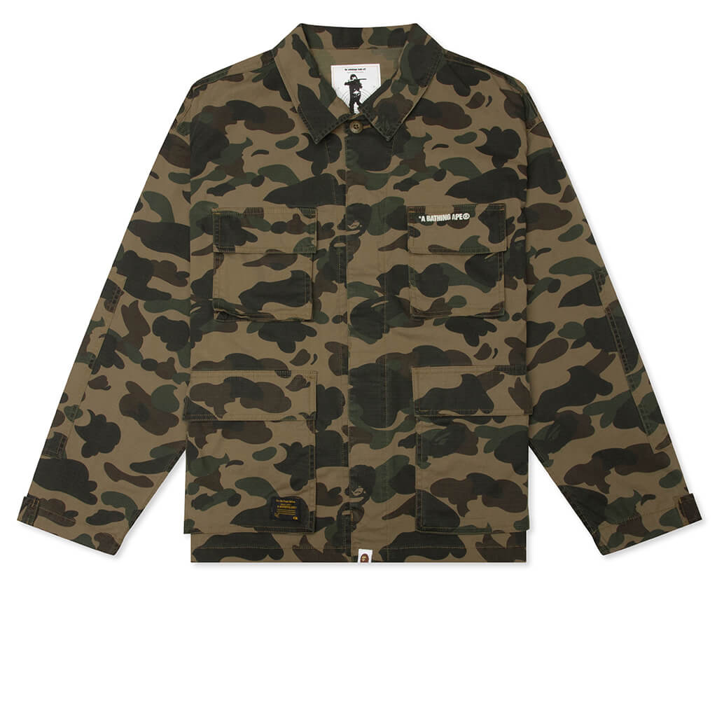 1st Camo Heavy Washed Multi Pocket Cargo L/S Shirt - Green