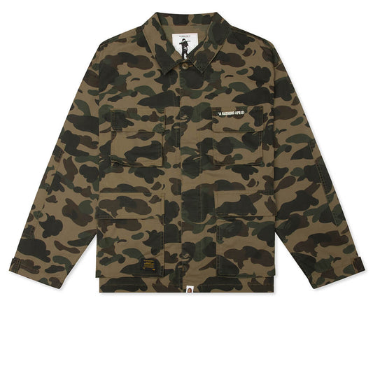 1st Camo Heavy Washed Multi Pocket Cargo L/S Shirt - Green