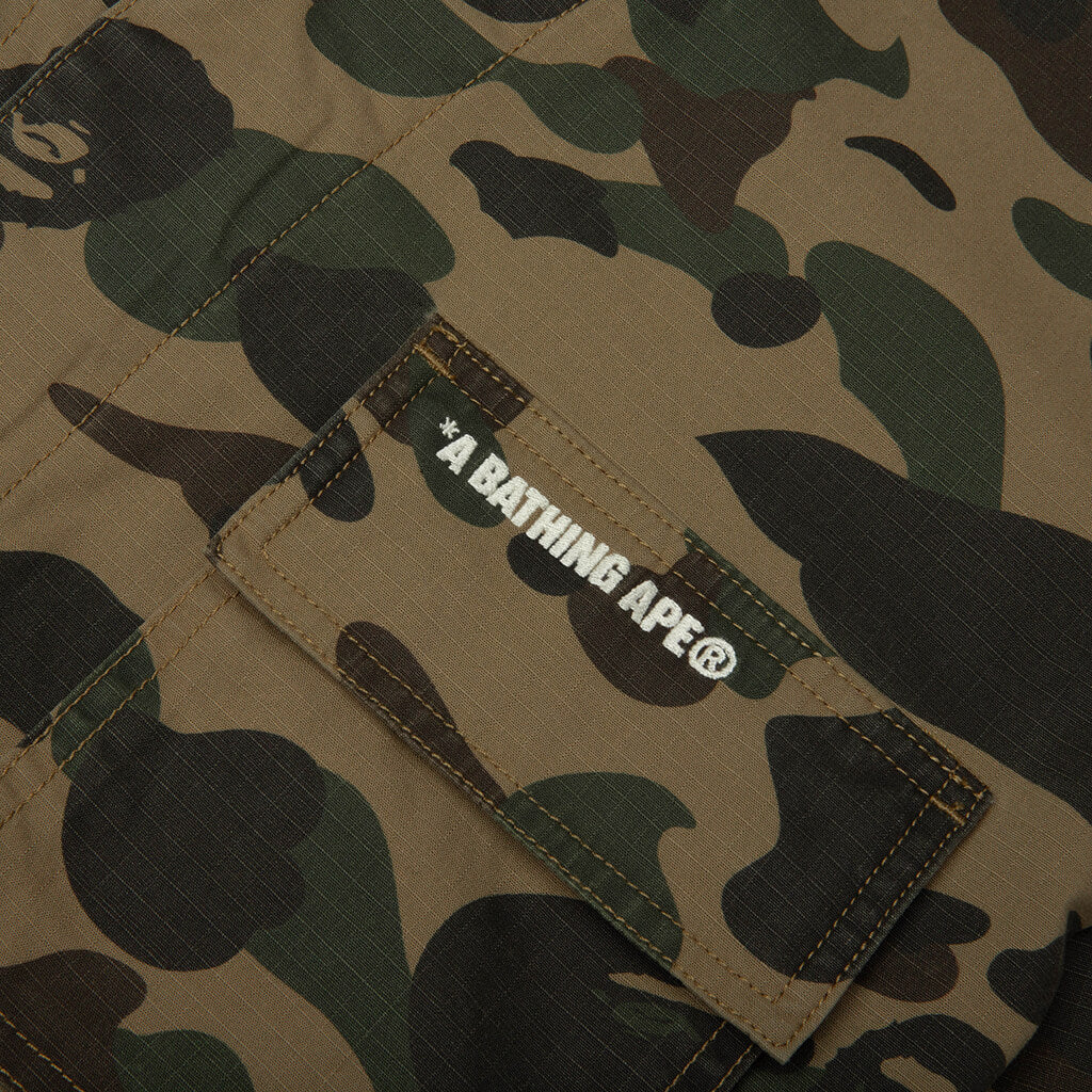 1st Camo Heavy Washed Multi Pocket Cargo L/S Shirt - Green