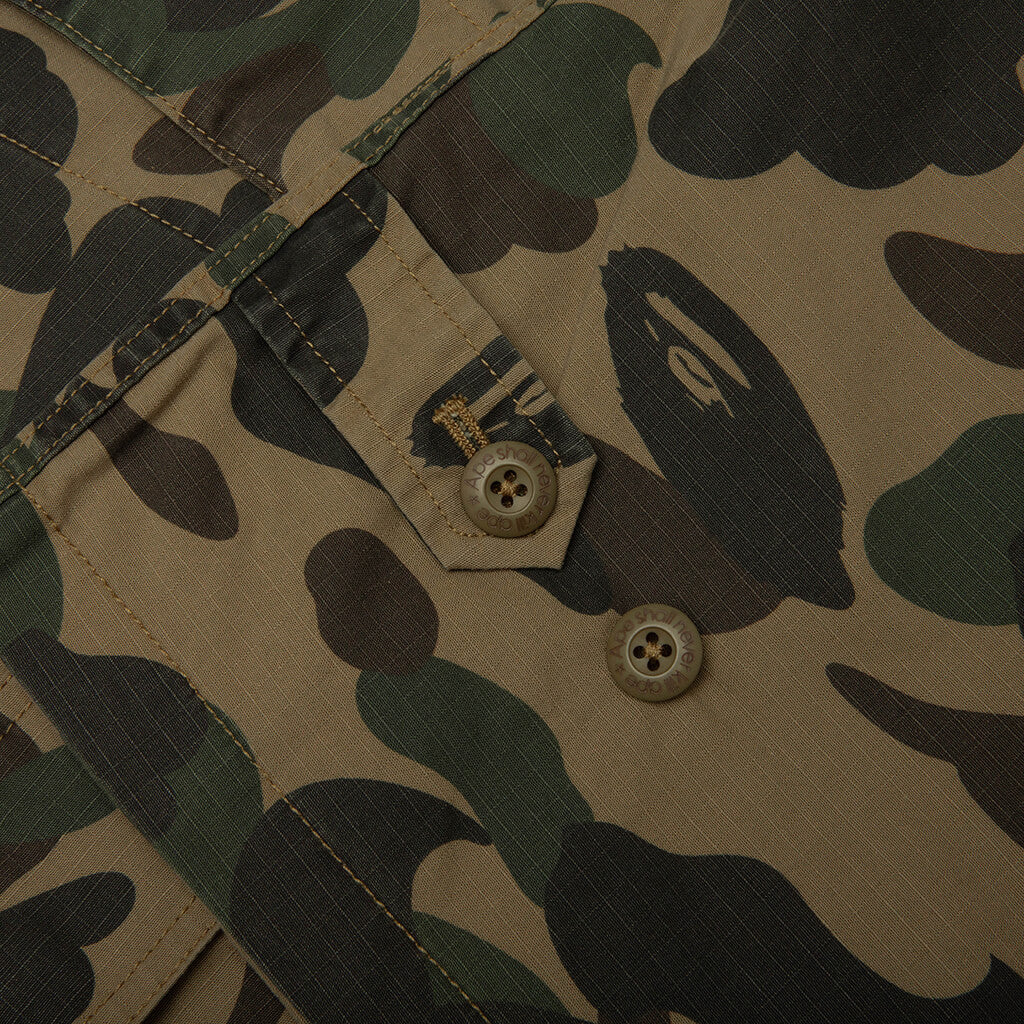 1st Camo Heavy Washed Multi Pocket Cargo L/S Shirt - Green