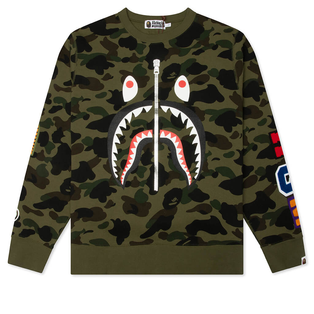 1st Camo Shark Crewneck Sweatshirt - Green