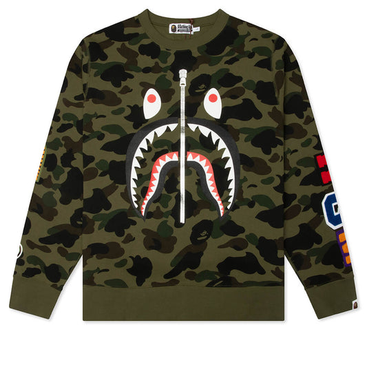 1st Camo Shark Crewneck Sweatshirt - Green