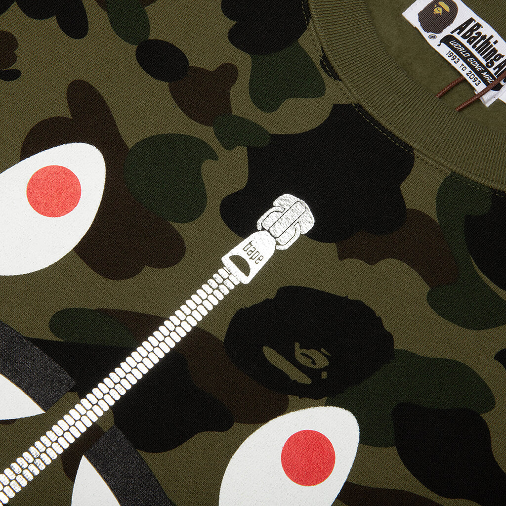 1st Camo Shark Crewneck Sweatshirt - Green
