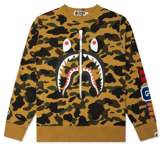 1st Camo Shark Crewneck Sweatshirt - Yellow