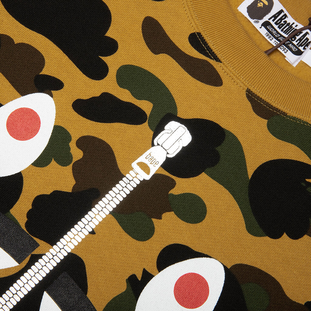 1st Camo Shark Crewneck Sweatshirt - Yellow