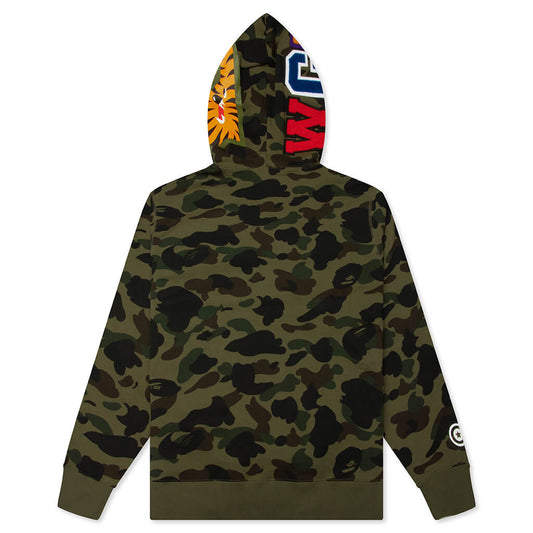 1st Camo Shark Full Zip Hoodie - Green