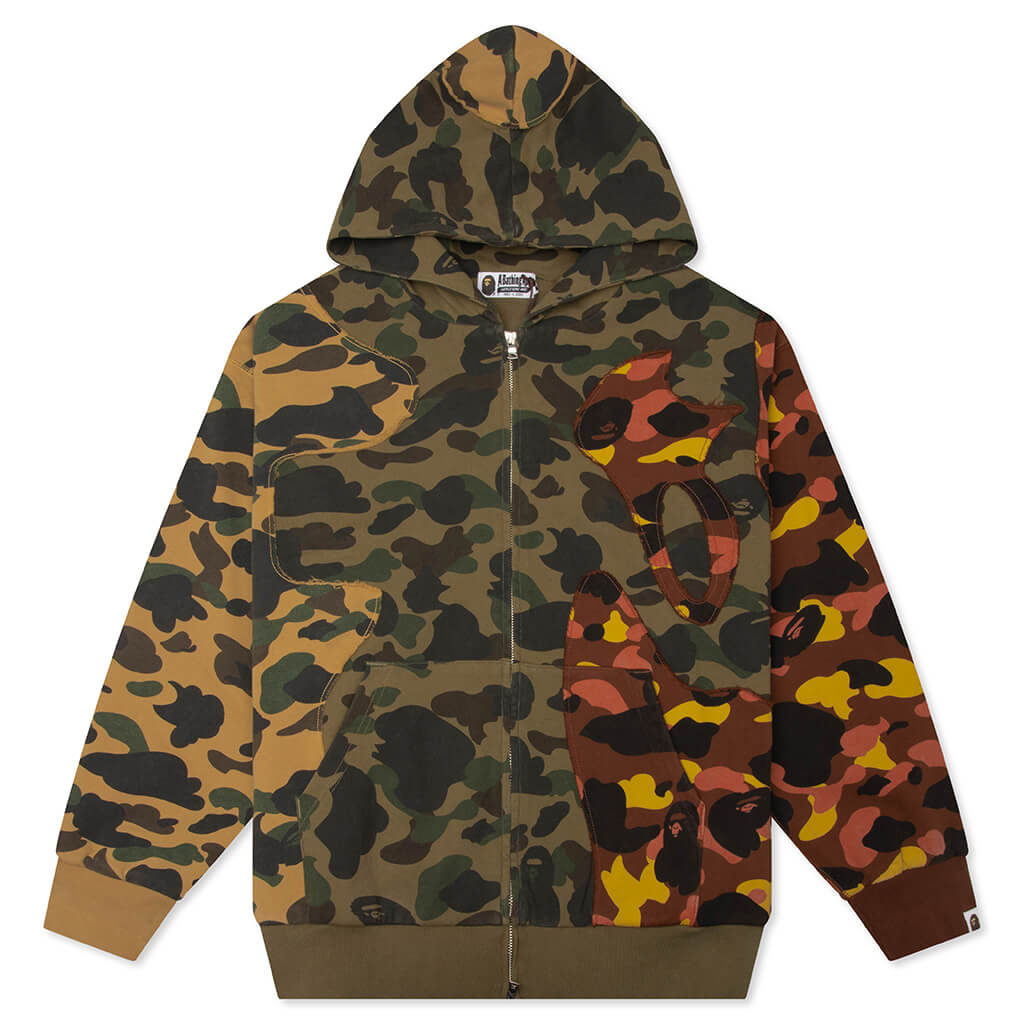 1st Camo Upcycled Relaxed Fit Full Zip Hoodie - Multi