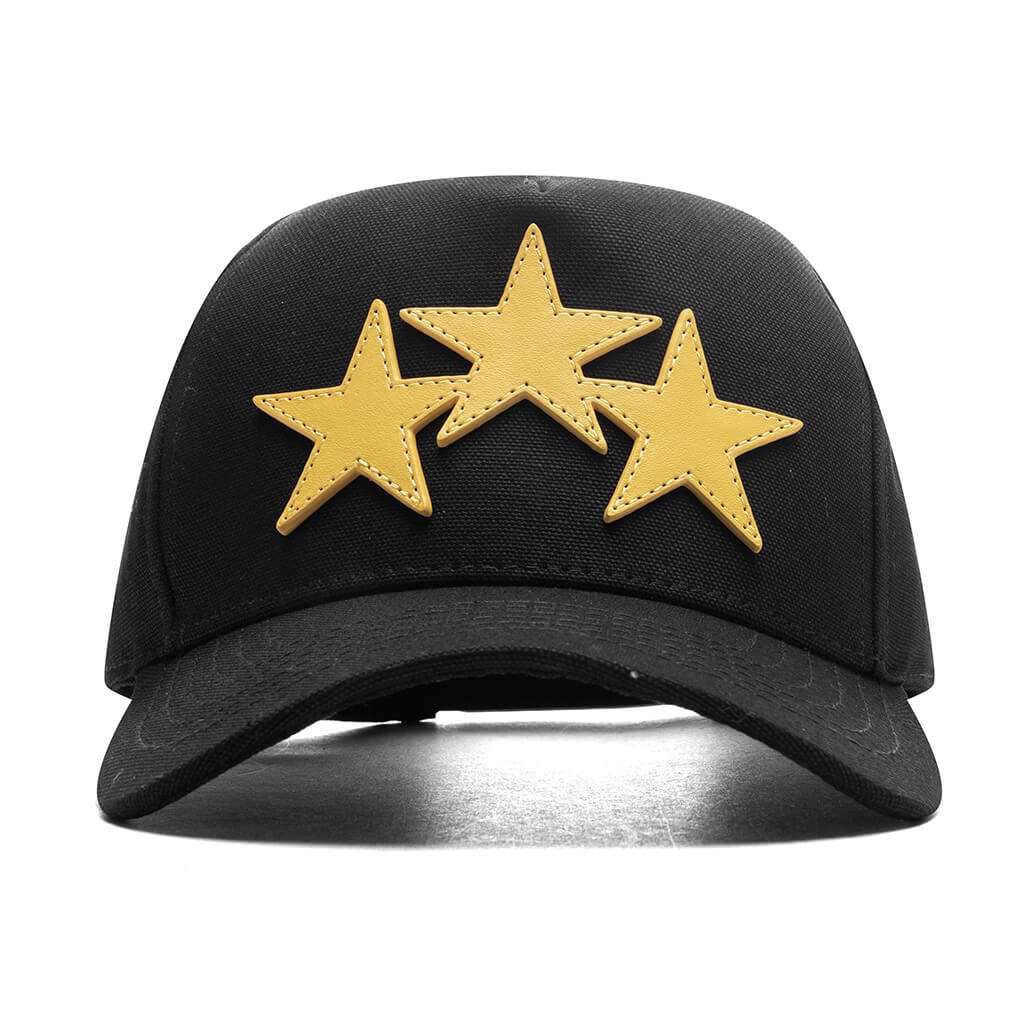 3 Star Canvas Hat - Black Champagne