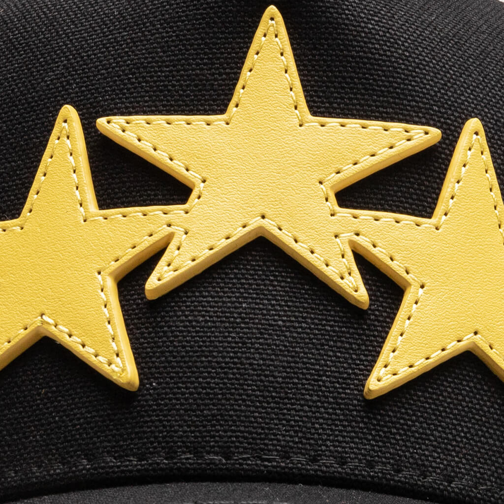 3 Star Canvas Hat - Black Champagne