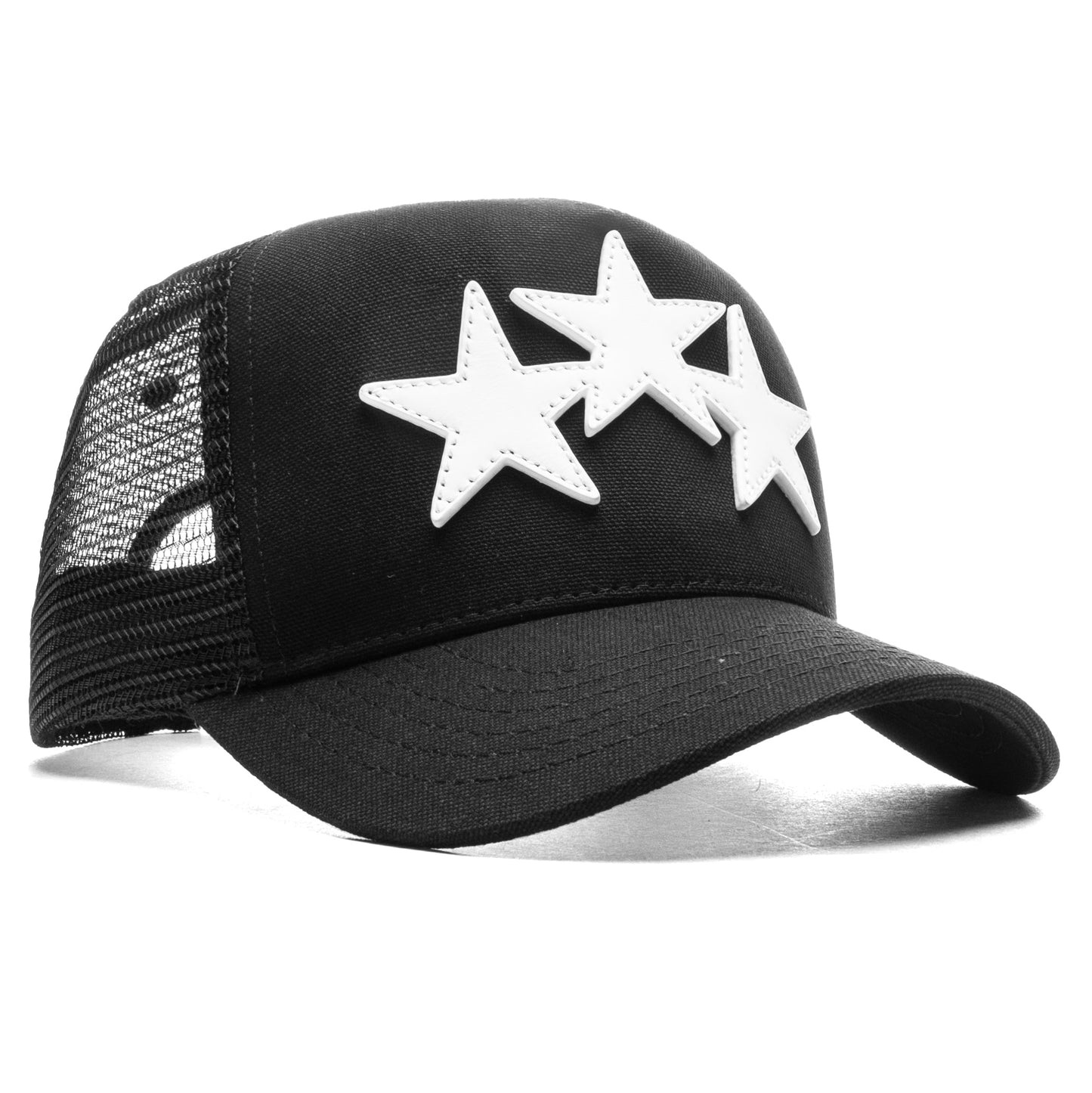 3 Star Trucker Hat - Black/White