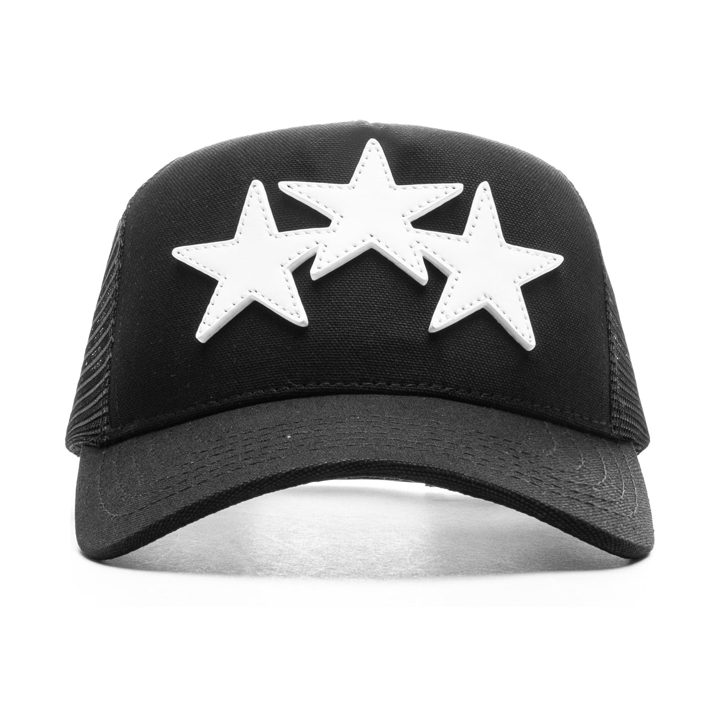 3 Star Trucker Hat - Black/White