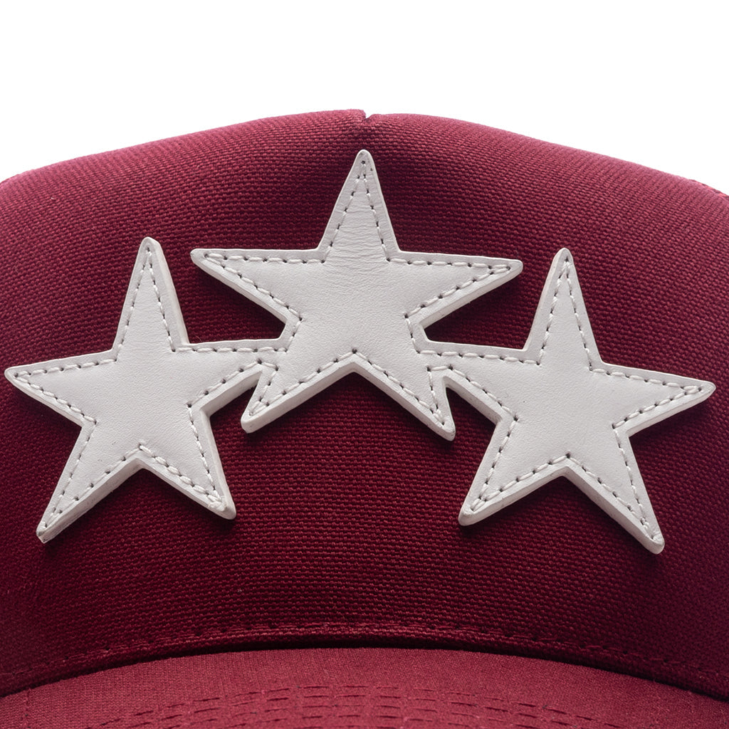 3 Star Trucker Hat - Burgundy