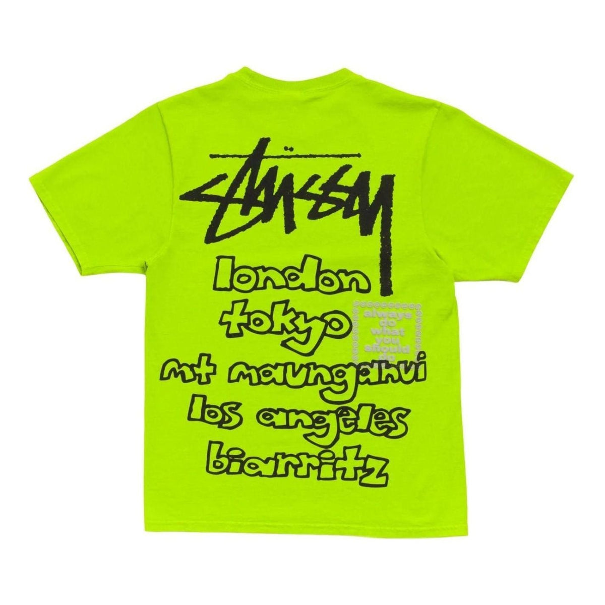 Stussy x Always Do What You Should Do World Tour T-Shirt 'Lime' 3904050-LIM2