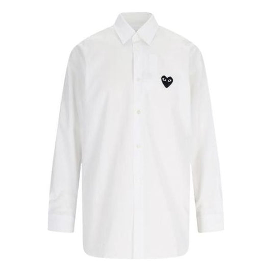 COMME des GARCONS PLAY FW25 Black Heart Shirt 'White' AX-B004-051-2