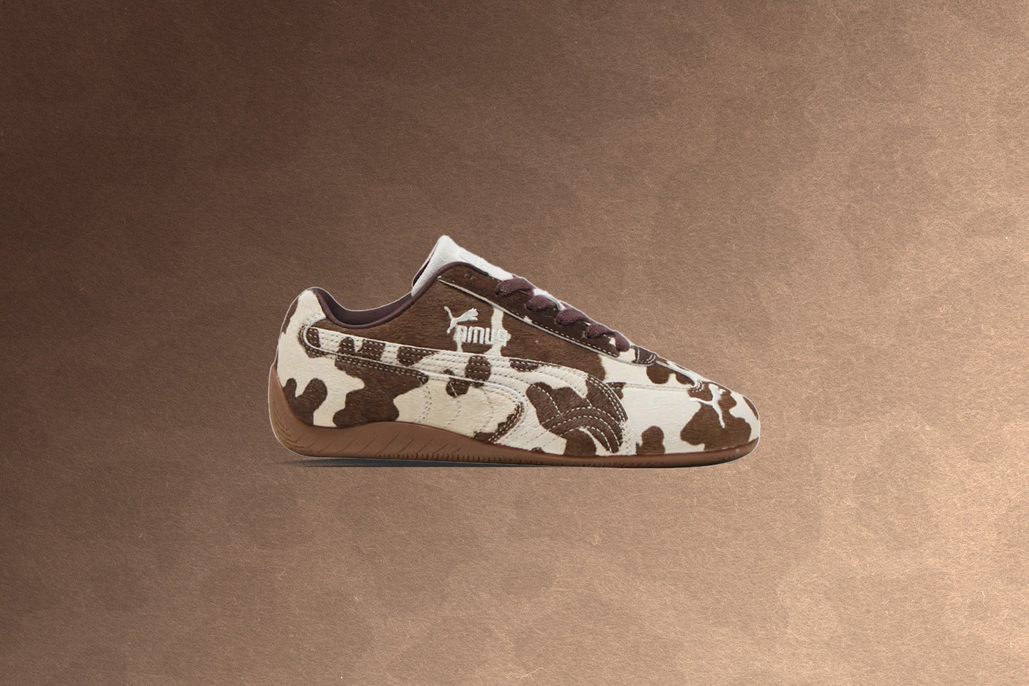 Women's Speedcat Cow Print - Chocolate Brown/Gum