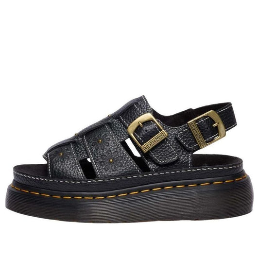 (WMNS) Dr. Martens Wrenlie Open Toe Nappa Leather Fisherman Platform Sandals 'Black' 42337001