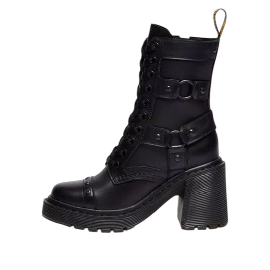 (WMNS) Dr. Martens Chesney Harness Sendal Heeled Boots 'Black' 42613001