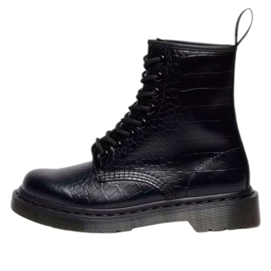 (WMNS) Dr. Martens 1460 Croco Croc Emboss Boots 'Black' 42679001